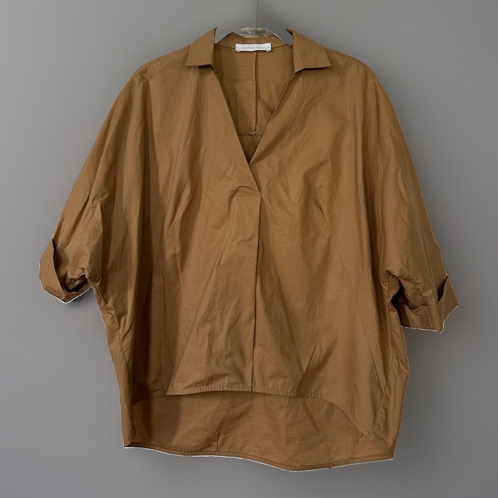 Biancalancia ITALY Brown Mustard Minimalist Shirt Light Cotton 44